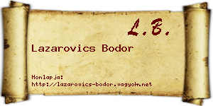 Lazarovics Bodor névjegykártya